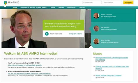 abn amro introduceert site voor intermediairs