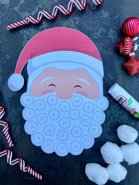 printable jolly santa beard countdown calendar jolly festive