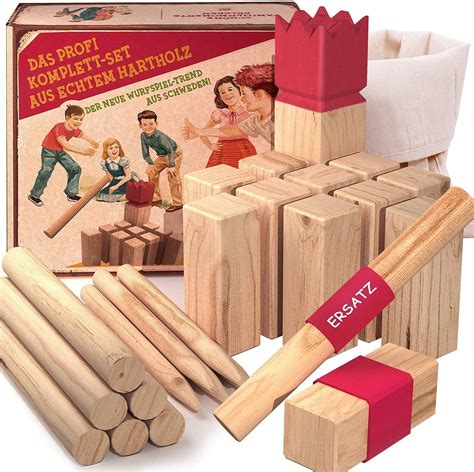 Agreatlife Kubb Viking Game 100 Rubber Tree With Cotton Bag And