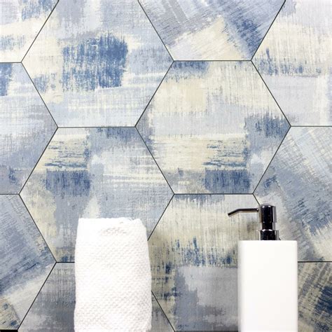 nature  matte blue glass hexagon backsplash wall tile superior tile