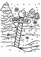 Pole North Coloring Christmas Santa Pages Rocks Claus Edupics sketch template