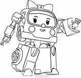 Poli Robocar Coloring Pages Amber Template Sketch sketch template