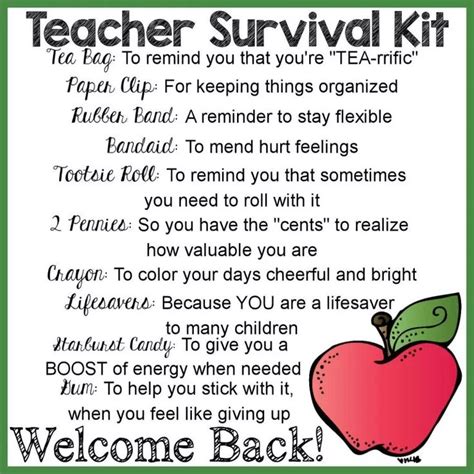 teacher survival kit     printable label