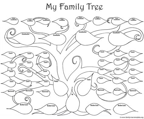printable blank family tree    kids genealogy chart
