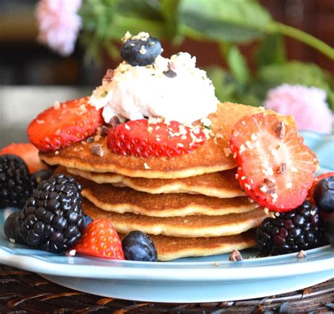 paleo pancakes  superfood toppings great food  lifestyle