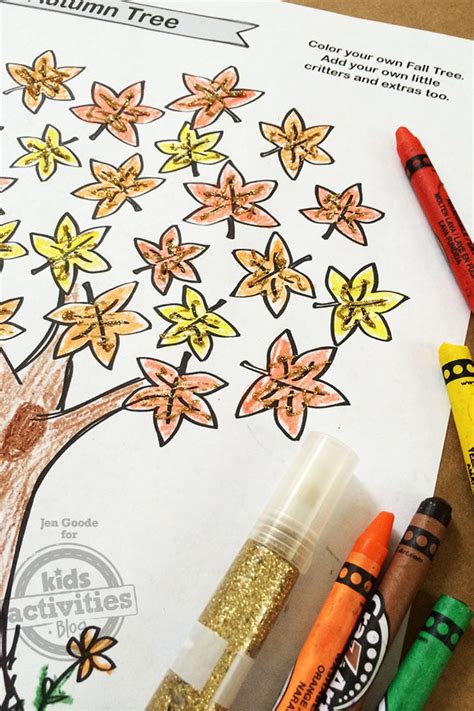 fall tree coloring page  celebrate autumn colors kids