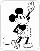 Mickey Coloring Mouse Pages Classic Disneyclips Vintage Printable Peace Sign Kids Pdf Flashing Minnie Designg Info Funstuff sketch template