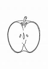Apfel Halber Obst sketch template
