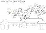 Coloring Pages Village Kids Scene Scenery Beautiful Print Color Sceneries Coloringtop sketch template