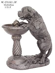 amazoncom outdoor indoor garden patio st bernard dog statue sculpture water fountain bronze