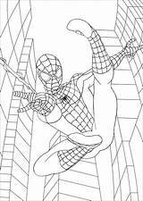 Spiderman Araignée Voltige Rues Héros Pleine sketch template