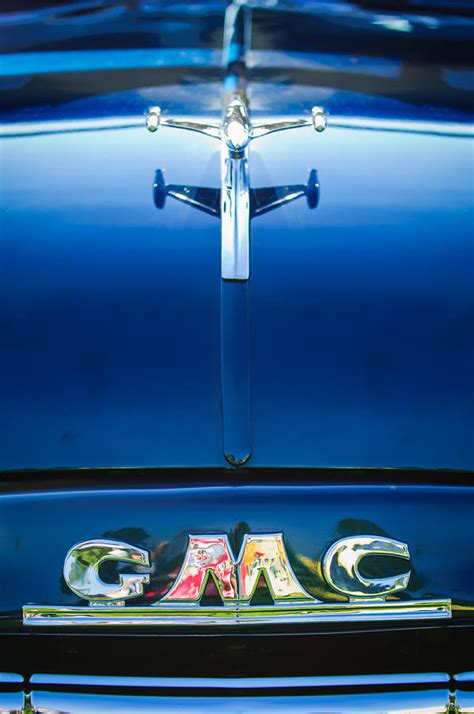gmc pickup truck hood ornament emblem photograph  jill reger