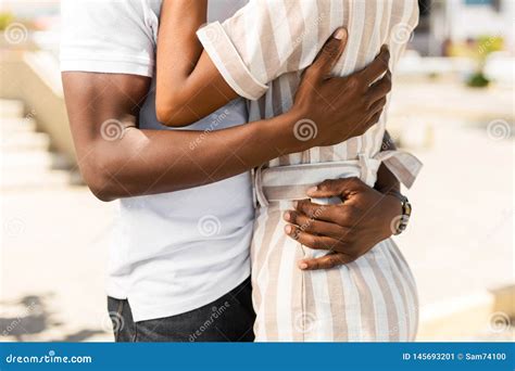 Close Up Outdoor Protrait Of African American Couple Embracing Each