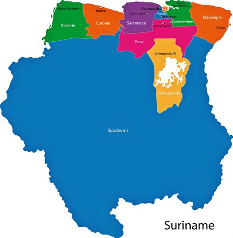 suriname map  regions  provinces orangesmilecom