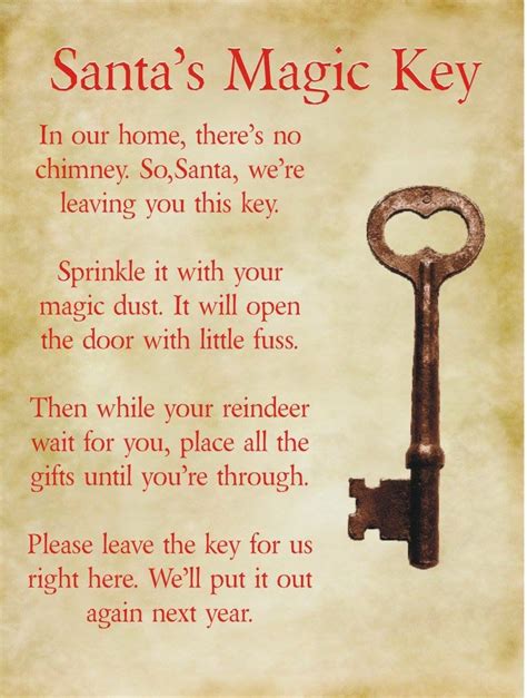 santa key poem  printable