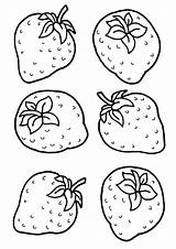 Strawberries Coloring Pages Food Print sketch template