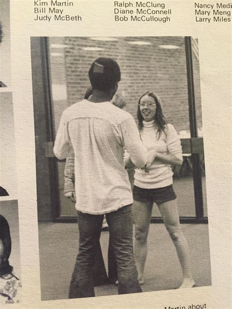 my mom talking with some of her classmates in high school [1976 77