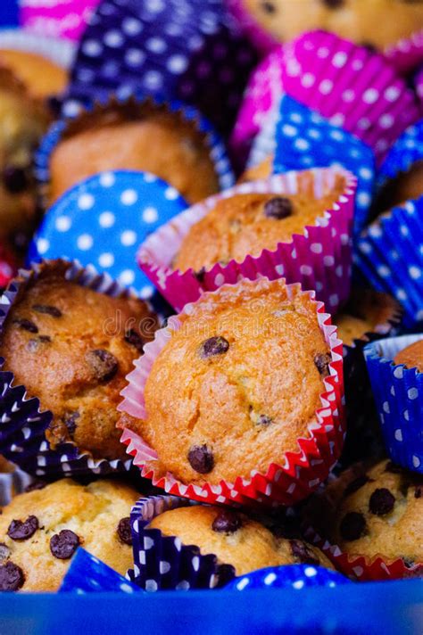 multiple colorful nicely decorated homemade muffins cakes stock photo