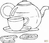 Coloring Tea Cup Pages Getcolorings sketch template