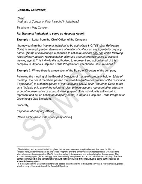 authorization letter sample  act  behalf  examples images