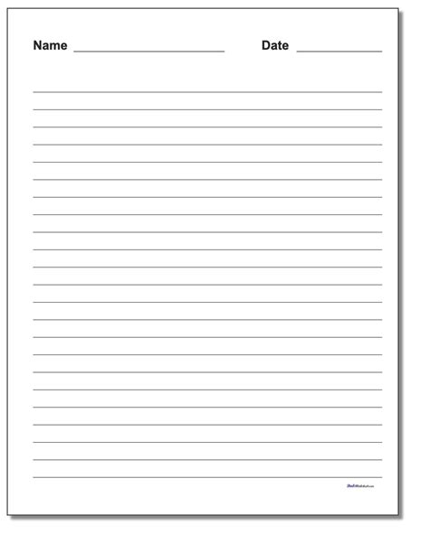 printable elementary lined paper