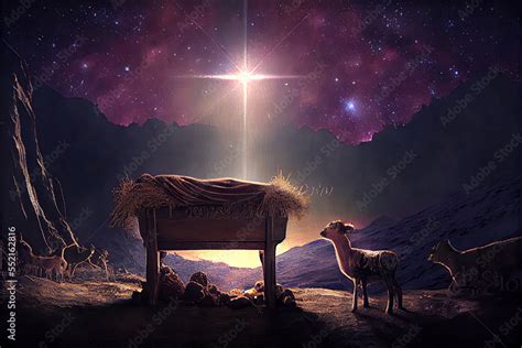 nativity scene christian christmas concept birth  jesus christ