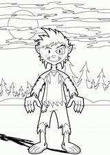 Coloring Werewolf Pages Scary Popular Wolf sketch template