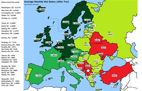 map  european capitals  average monthly net salary  tax