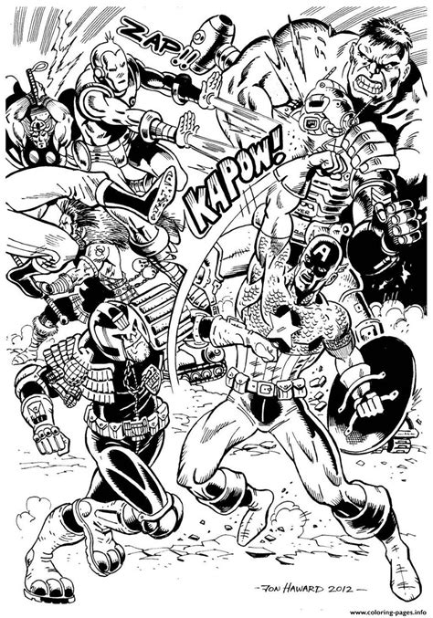 adult avengers battle coloring pages printable