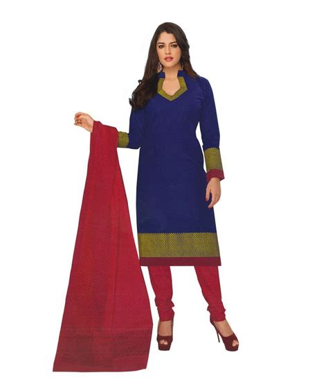 tsnfriends blue cotton jaipur printed dress material buy