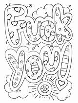 Swear Cuss Curse Profanity Sheets Mindfulness Adultcoloring Mandalas Colorings Couture sketch template