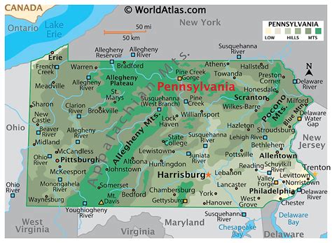 pennsylvania maps facts world atlas