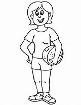Girl Coloring Basketball Pages Girls Woman Clipart Color Printable Player Kids Playing Library Clip Book Popular sketch template