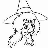 Witch Old Very Coloring Face Pages Halloween Ugly Ghosts Fingerplays Frightened Rhymes Action Hellokids Scary Faces Sorceress sketch template