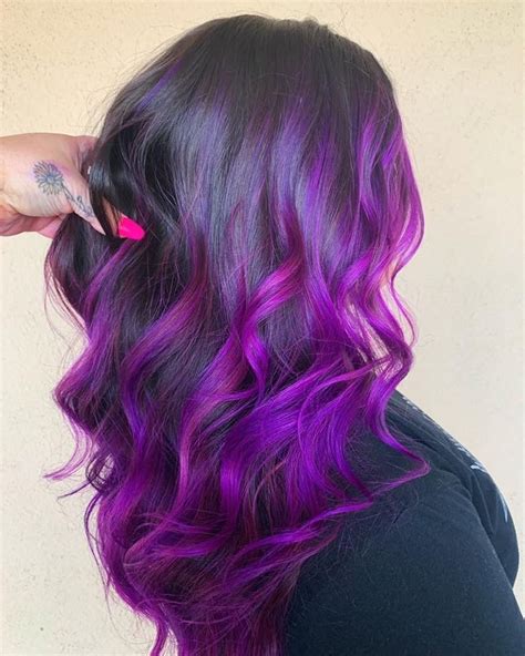 pin by alex esquivel on beauty purple balayage long hair styles