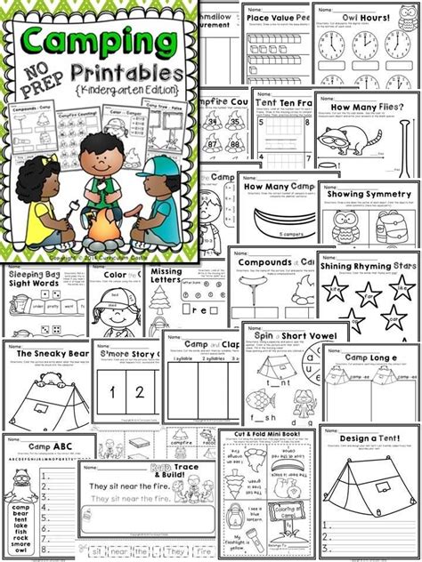 camping worksheets printables learning   read