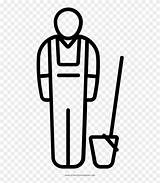 Janitor Coloring Pinclipart sketch template