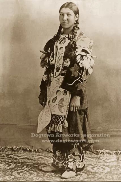 Restored Vintage Native American Indian Photograph Of Chippewa Ojibwe