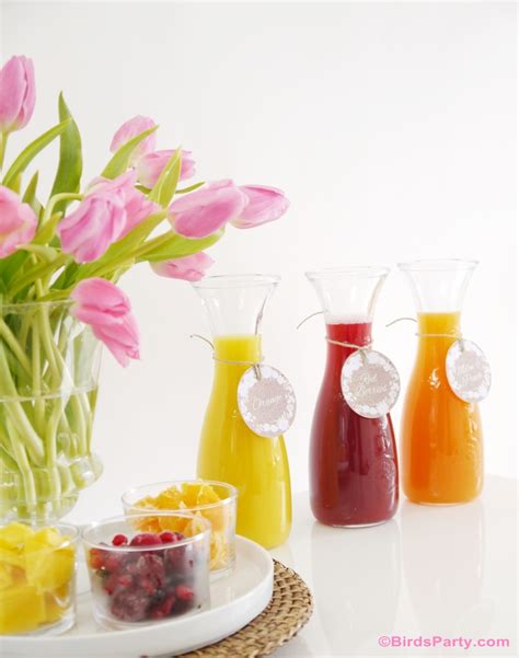 styling  diy mimosa bar   printables party ideas party