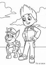 Paw Patrol Print Color Coloring Pages Boys sketch template