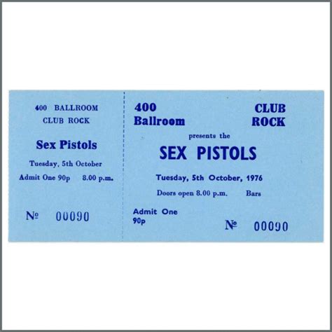 B32592 The Sex Pistols 1976 Torquay Unused Concert Ticket Uk Tracks