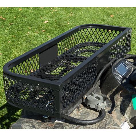 black widow steel mesh atv front rack basket discount ramps