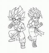 Trunks Coloring Pages Gohan Goten Dbz Dragon Ball Color Super Future Dragonball Getcolorings Lineart Popular Coloringhome sketch template