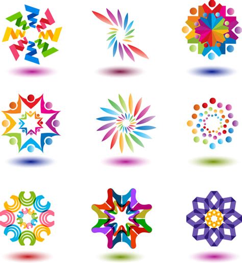 colorful abstract shape  logo design vectors graphic art designs