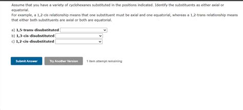solved assume     variety  cyclohexanes cheggcom