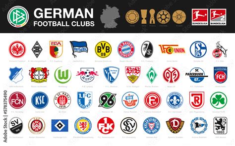 layered vector set   german football clubs logos including