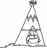 Wigwam Coloring Pages Owner American Printable Drawing sketch template