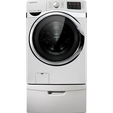 samsung  cu ft front load washer wvrt  white stackable washer  dryers