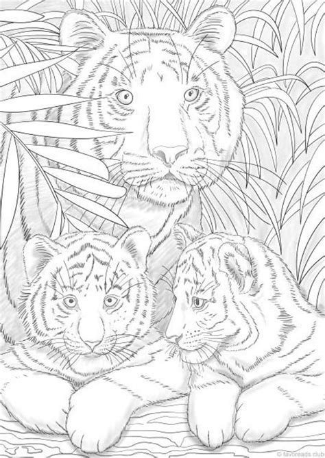 tigers printable adult coloring page  favoreads coloring book