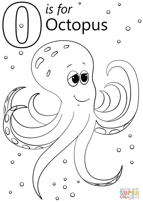 letter    octopus coloring page   octopus  water